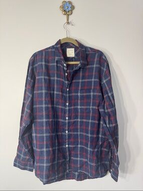 Billy Reid Mens Long Sleeve Button Down Linen